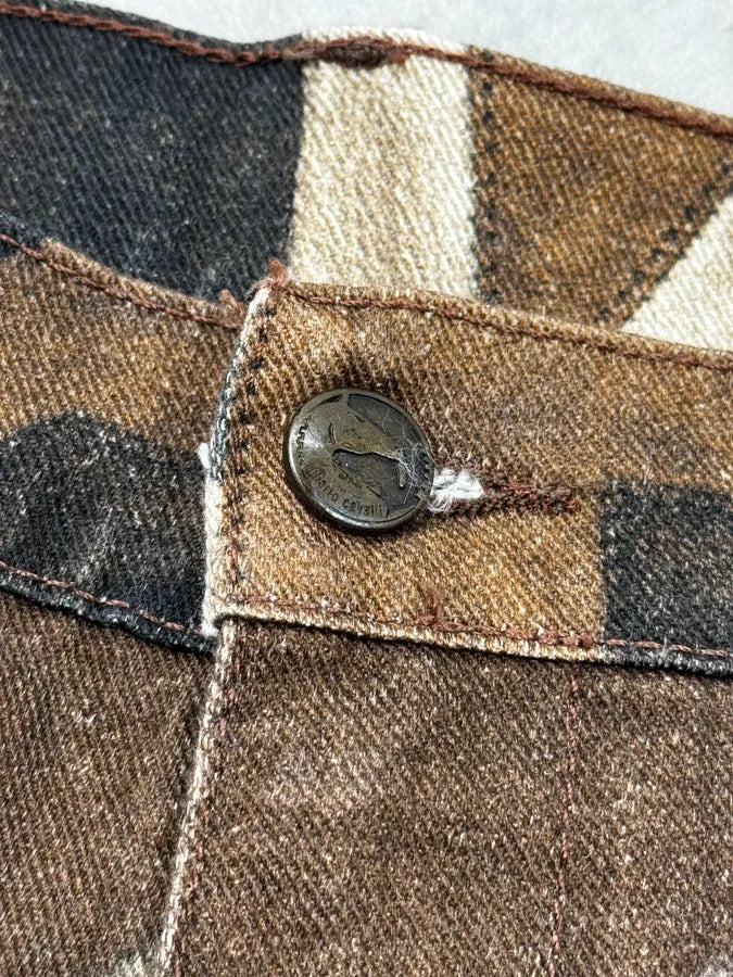 2010s Roberto Cavalli Brown Beige Santiag Pattern Pants yVoTioQ 9