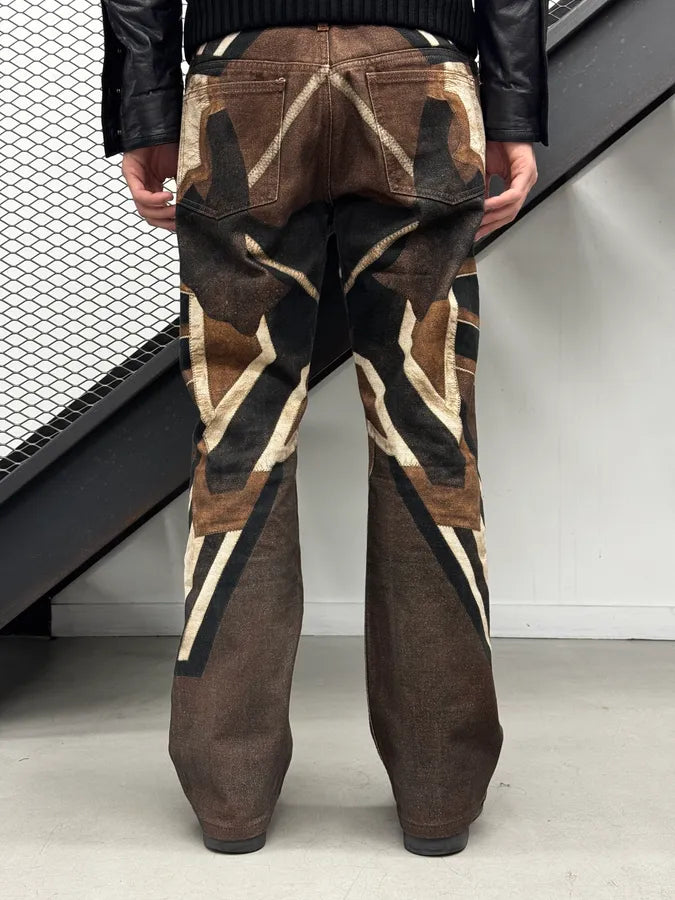 2010s Roberto Cavalli Brown Beige Santiag Pattern Pants yVoTioQ 4