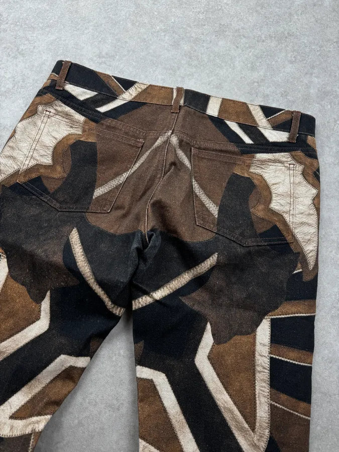 2010s Roberto Cavalli Brown Beige Santiag Pattern Pants yVoTioQ 6