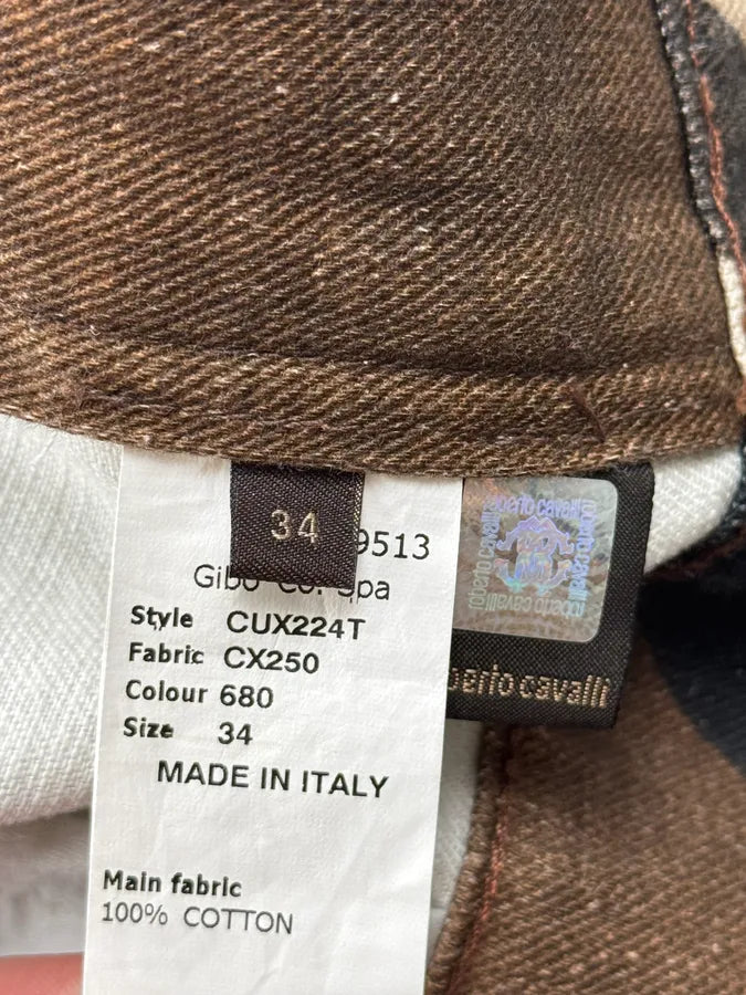 2010s Roberto Cavalli Brown Beige Santiag Pattern Pants yVoTioQ 11