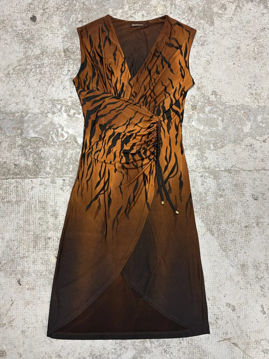 Roberto Cavalli Brown Camel Zebra Savage Dress CPAtPjN 0