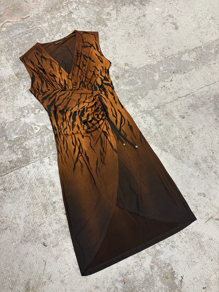 Roberto Cavalli Brown Camel Zebra Savage Dress CPAtPjN 2