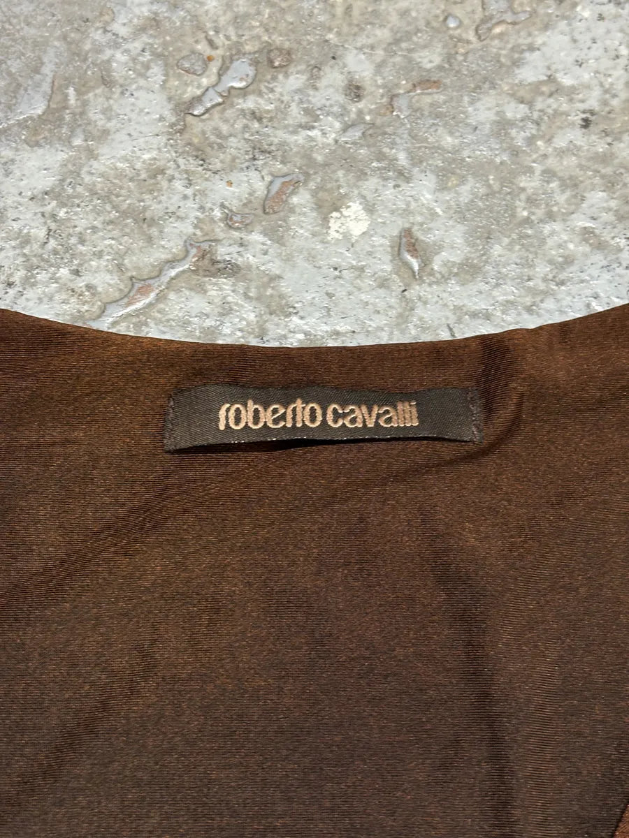 Roberto Cavalli Brown Camel Zebra Savage Dress CPAtPjN 5