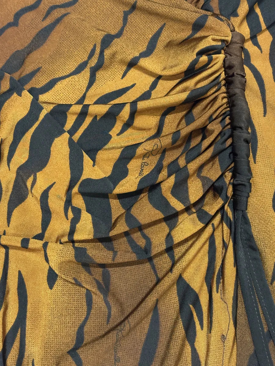 Roberto Cavalli Brown Camel Zebra Savage Dress CPAtPjN 6