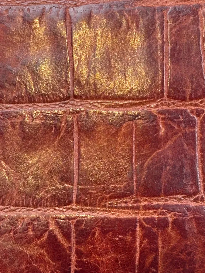 Roberto Cavalli Brown Crocodile Embossed Leather Wallet reMXnET 5