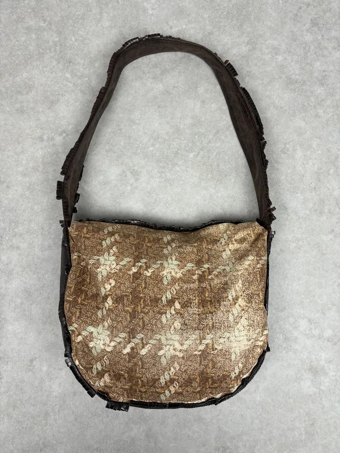 Roberto Cavalli Brown Crushed Velvet Hobo Shoulder Bag AWkPbpB 4