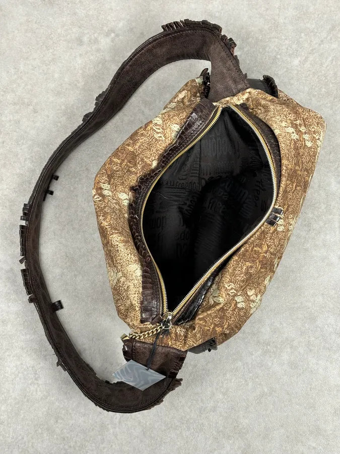 Roberto Cavalli Brown Crushed Velvet Hobo Shoulder Bag AWkPbpB 13