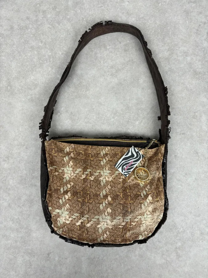 Roberto Cavalli Brown Crushed Velvet Hobo Shoulder Bag AWkPbpB 0