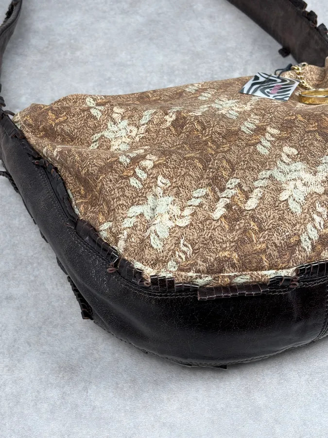 Roberto Cavalli Brown Crushed Velvet Hobo Shoulder Bag AWkPbpB 8