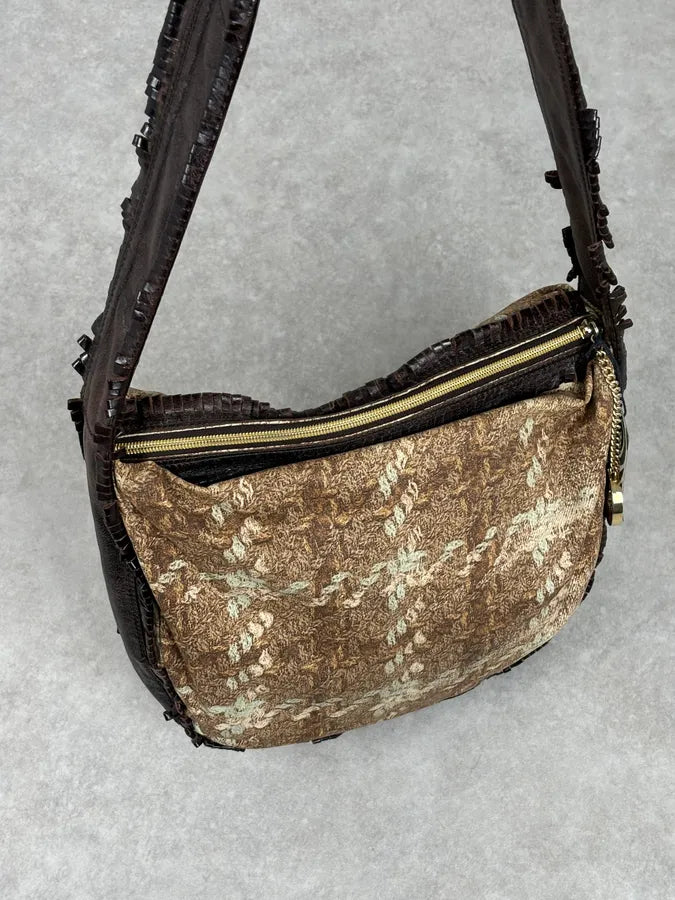 Roberto Cavalli Brown Crushed Velvet Hobo Shoulder Bag AWkPbpB 9