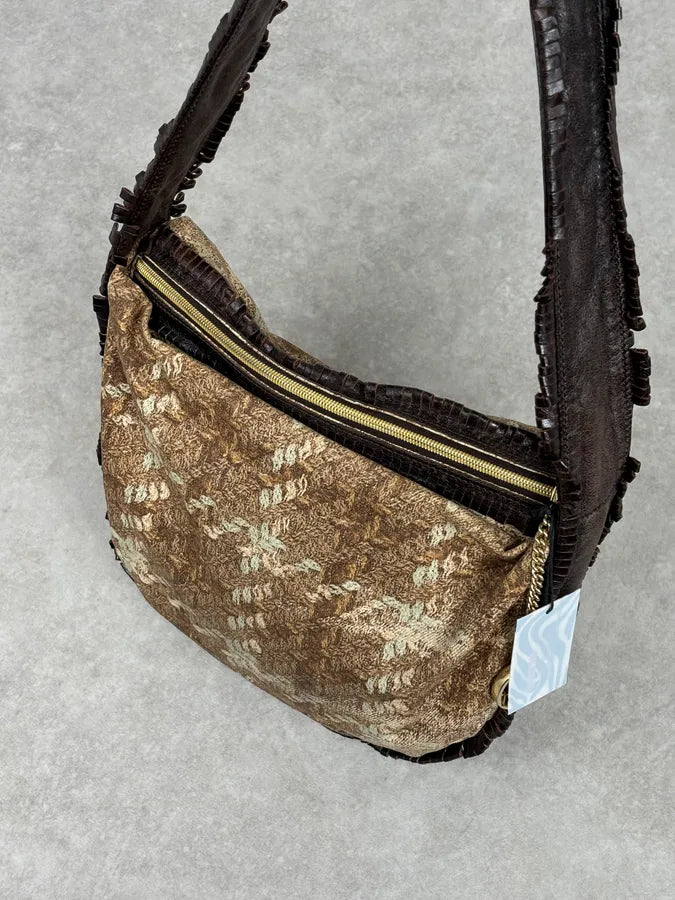 Roberto Cavalli Brown Crushed Velvet Hobo Shoulder Bag AWkPbpB 10