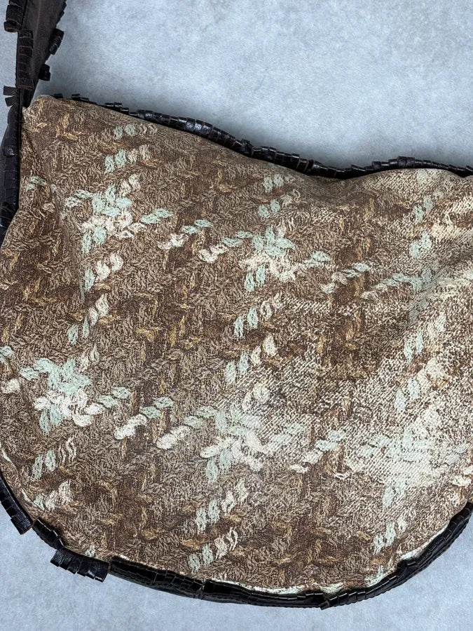 Roberto Cavalli Brown Crushed Velvet Hobo Shoulder Bag AWkPbpB 5