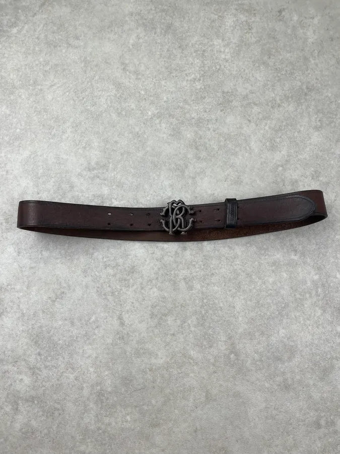 2010s Roberto Cavalli Brown Double Logo Belt WmlahLJ 2