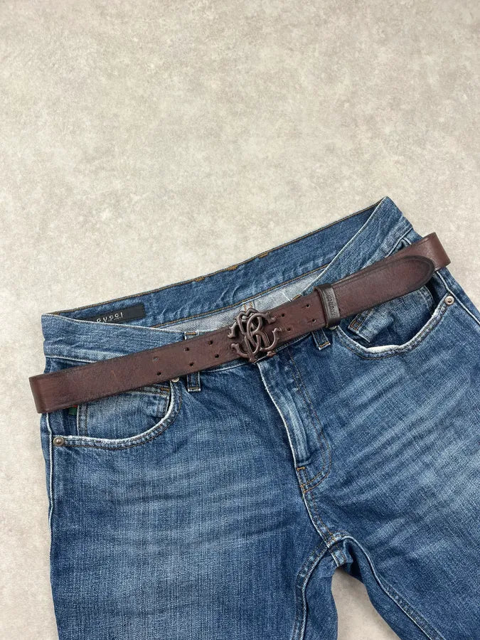 2010s Roberto Cavalli Brown Double Logo Belt WmlahLJ 0