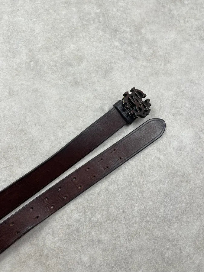 2010s Roberto Cavalli Brown Double Logo Belt WmlahLJ 3