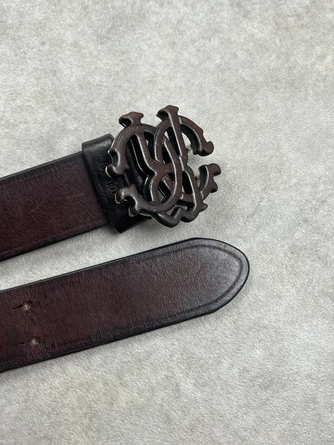 2010s Roberto Cavalli Brown Double Logo Belt WmlahLJ 5