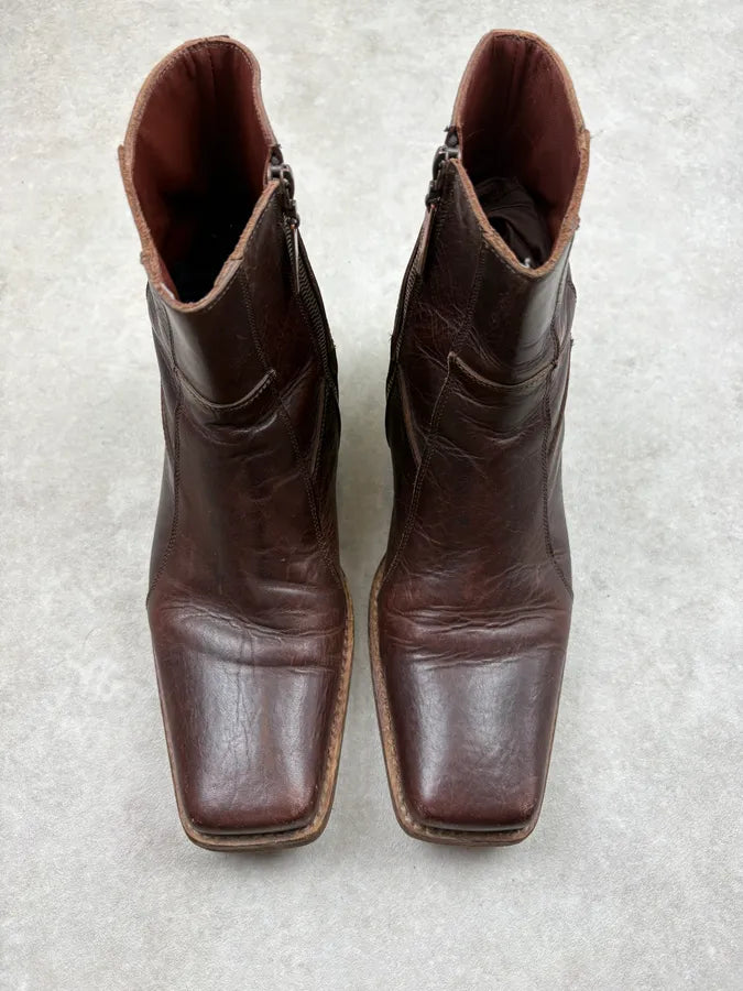 Roberto Cavalli Brown Leather Chelsea Boots GIWPHFl 1