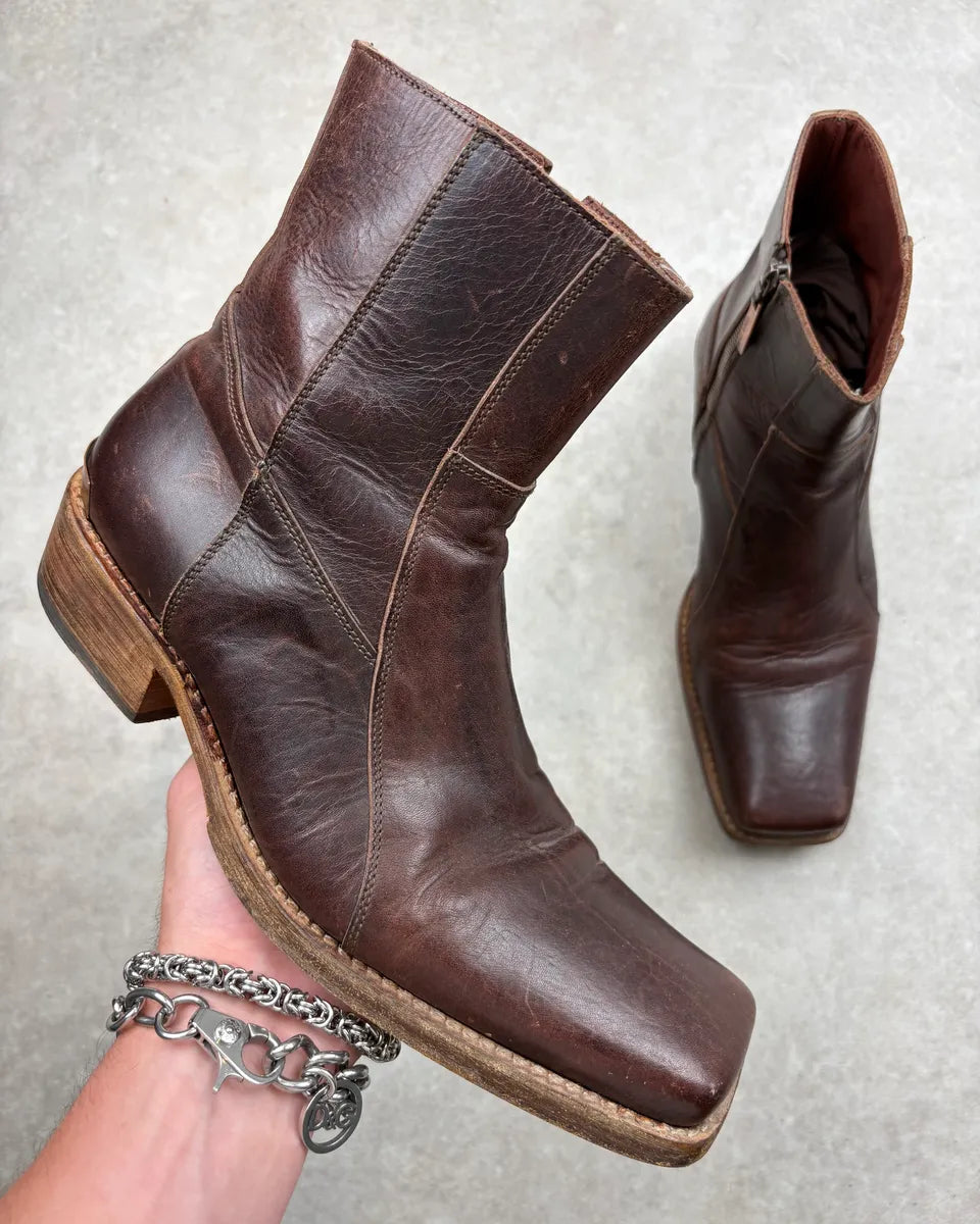 Roberto Cavalli Brown Leather Chelsea Boots GIWPHFl 0