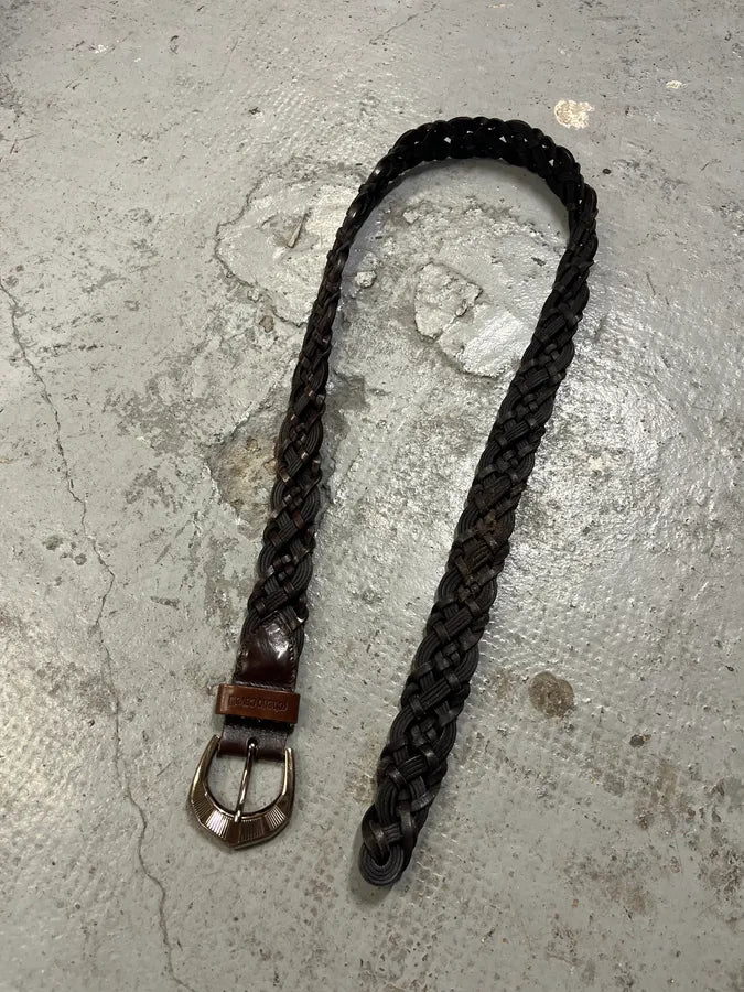 Roberto Cavalli Brown Leather Woven Belt ItIvHJE 3
