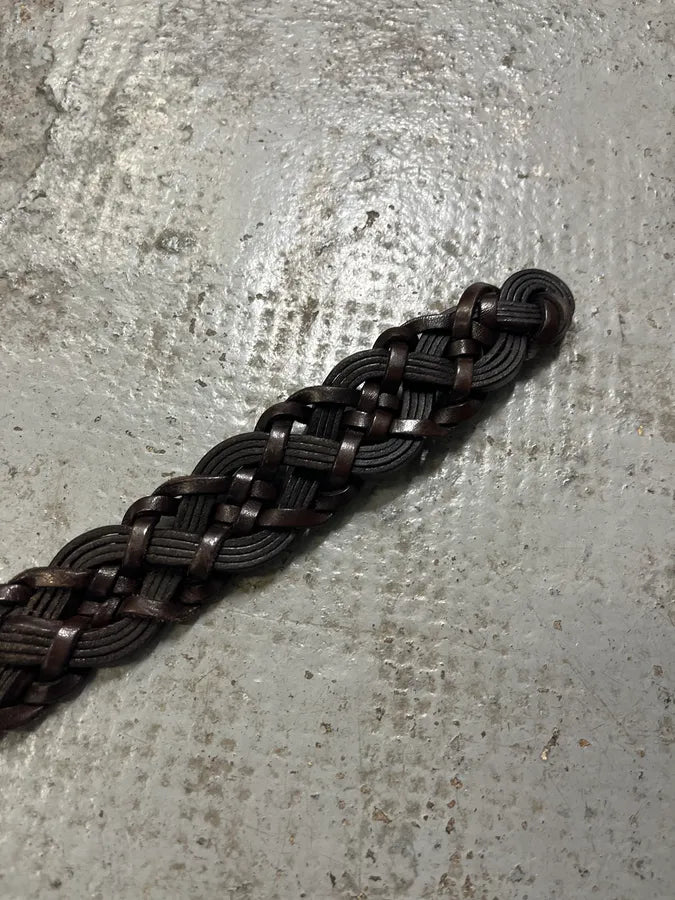 Roberto Cavalli Brown Leather Woven Belt ItIvHJE 6