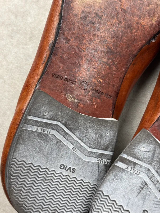 2000s Roberto Cavalli Brown Leather Woven Loafers APBuAJE 10