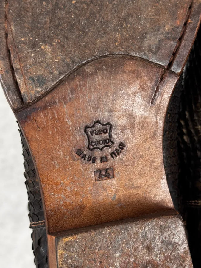 2000s Roberto Cavalli Brown Python Cowboy Boots WRvVdEX 8