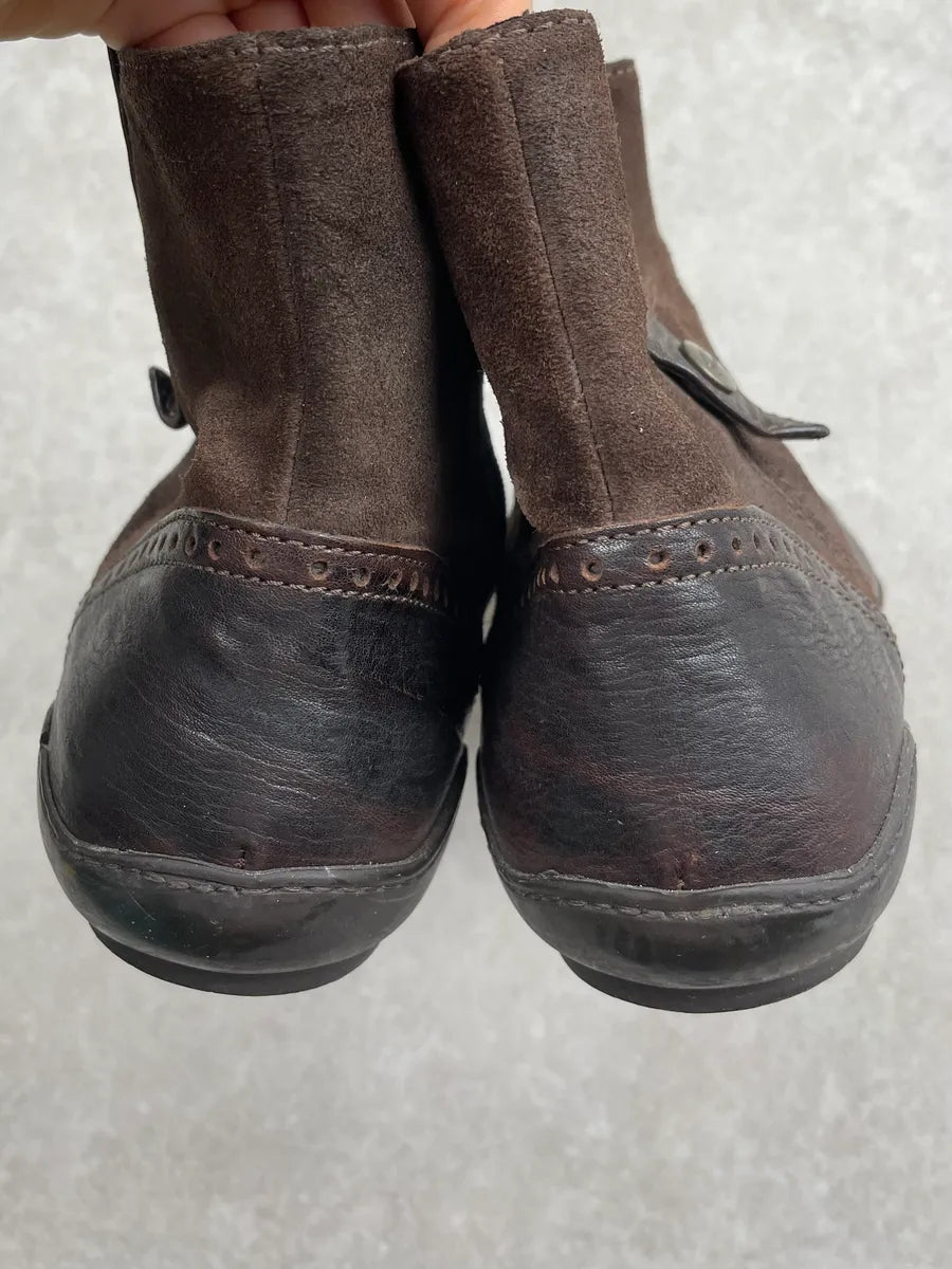 2000s Cavalli Brown Suede Chelsea Leather Boots jKWlEOo 10