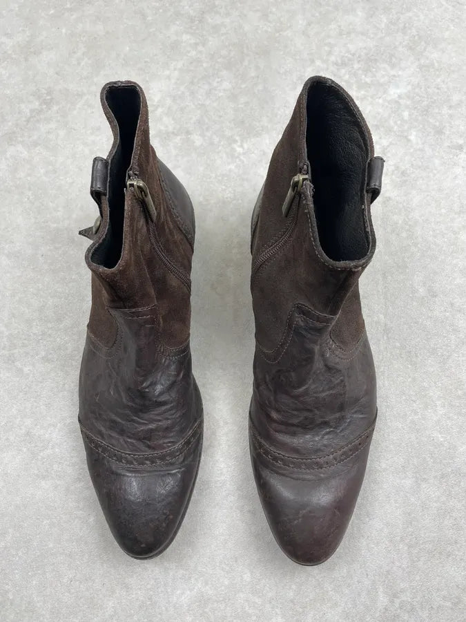 2000s Cavalli Brown Suede Chelsea Leather Boots jKWlEOo 1