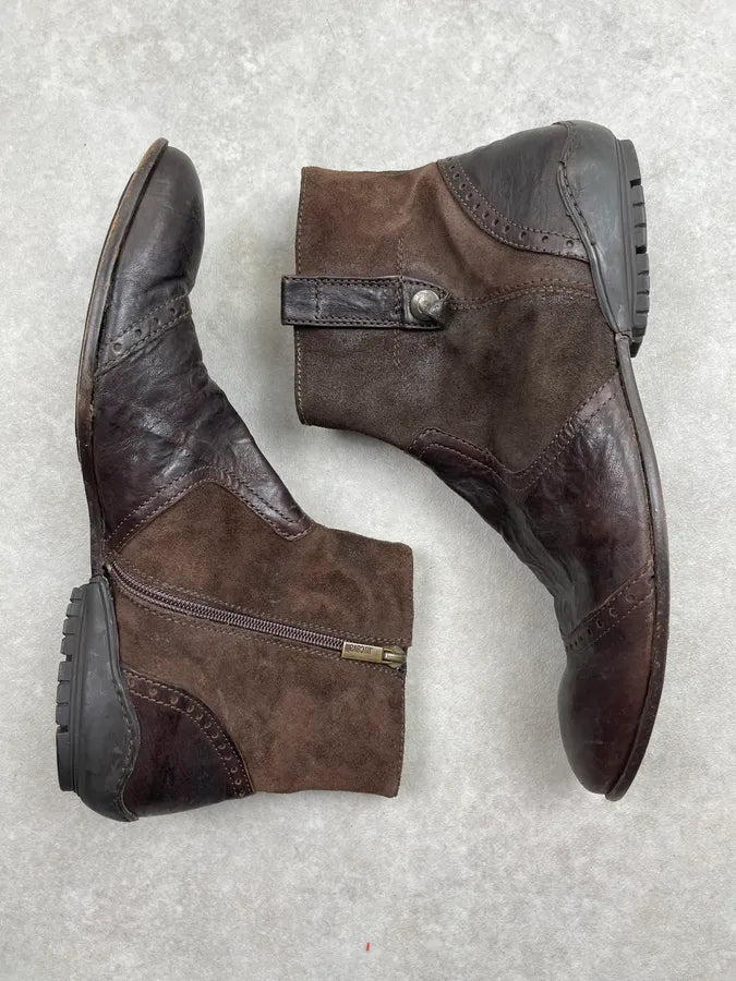 2000s Cavalli Brown Suede Chelsea Leather Boots jKWlEOo 3