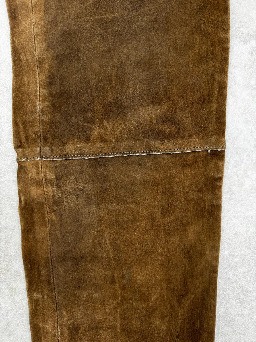 Roberto Cavalli Brown Suede Leather Skinny Pants OHZogoQ 9