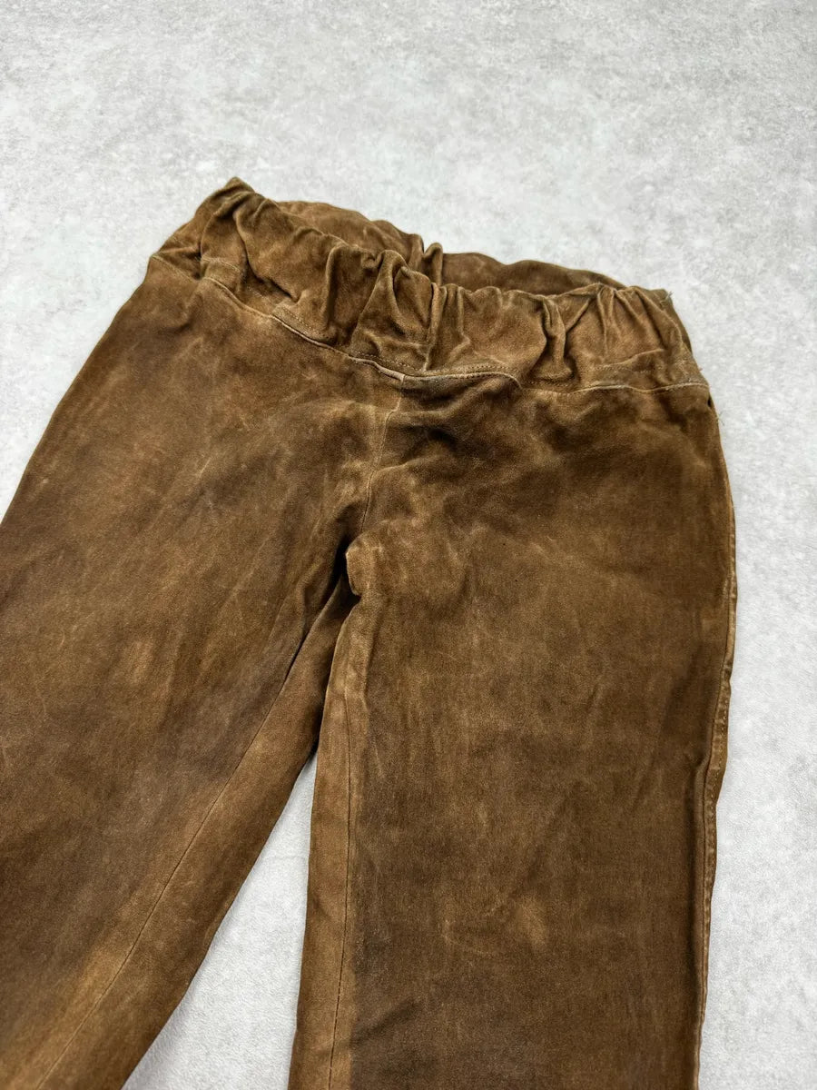 Roberto Cavalli Brown Suede Leather Skinny Pants OHZogoQ 4