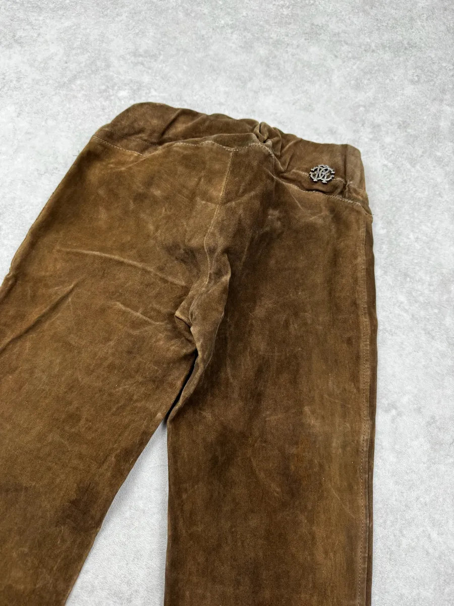 Roberto Cavalli Brown Suede Leather Skinny Pants OHZogoQ 6