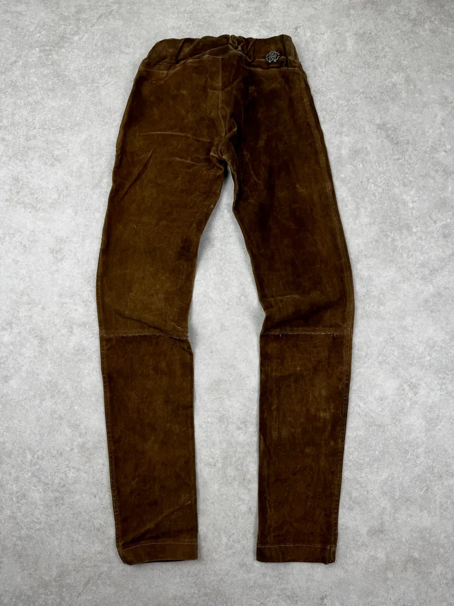Roberto Cavalli Brown Suede Leather Skinny Pants OHZogoQ 5