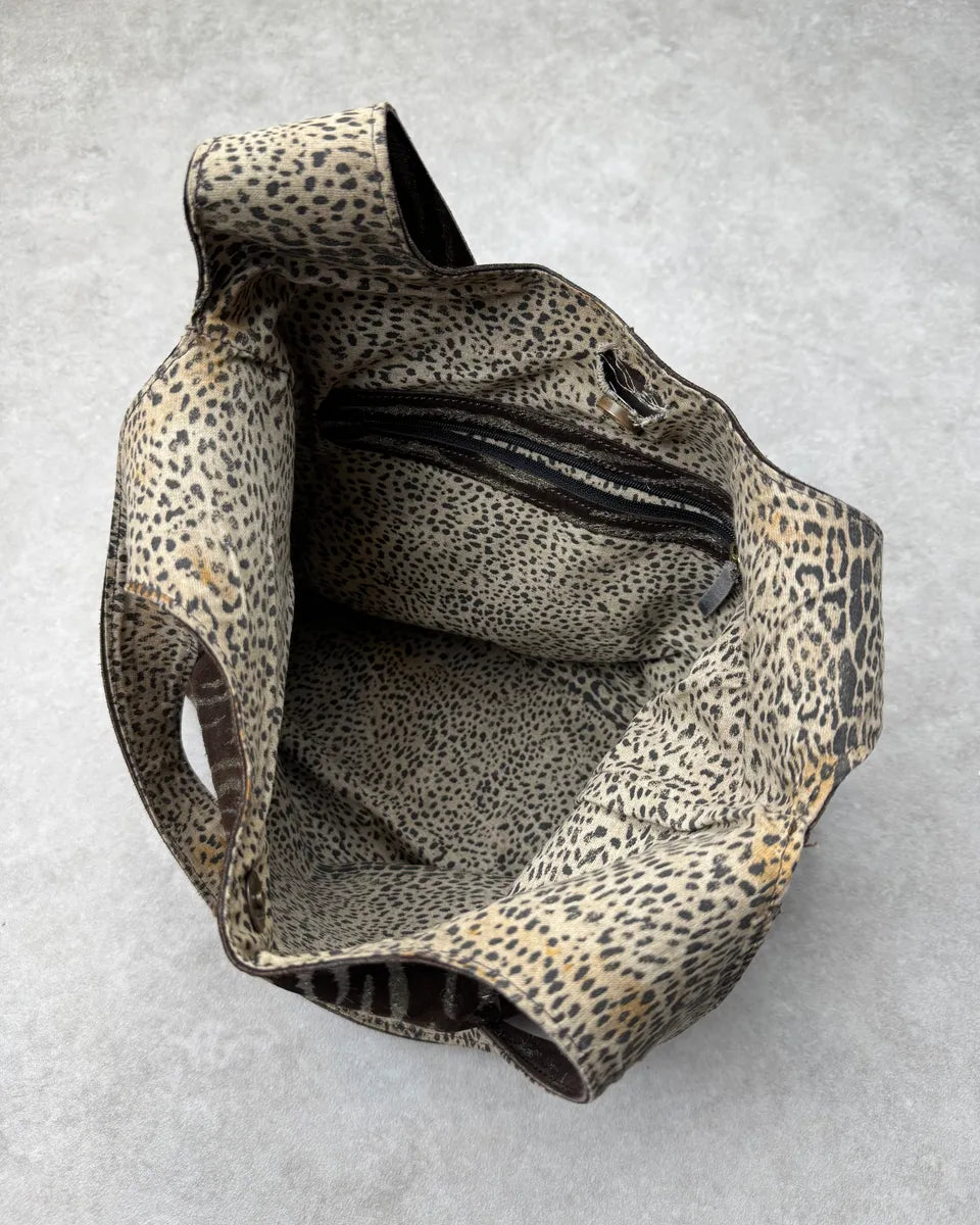 Roberto Cavalli Brown Suede Tiger Stripe Shoulder Bag RolxDgV 6