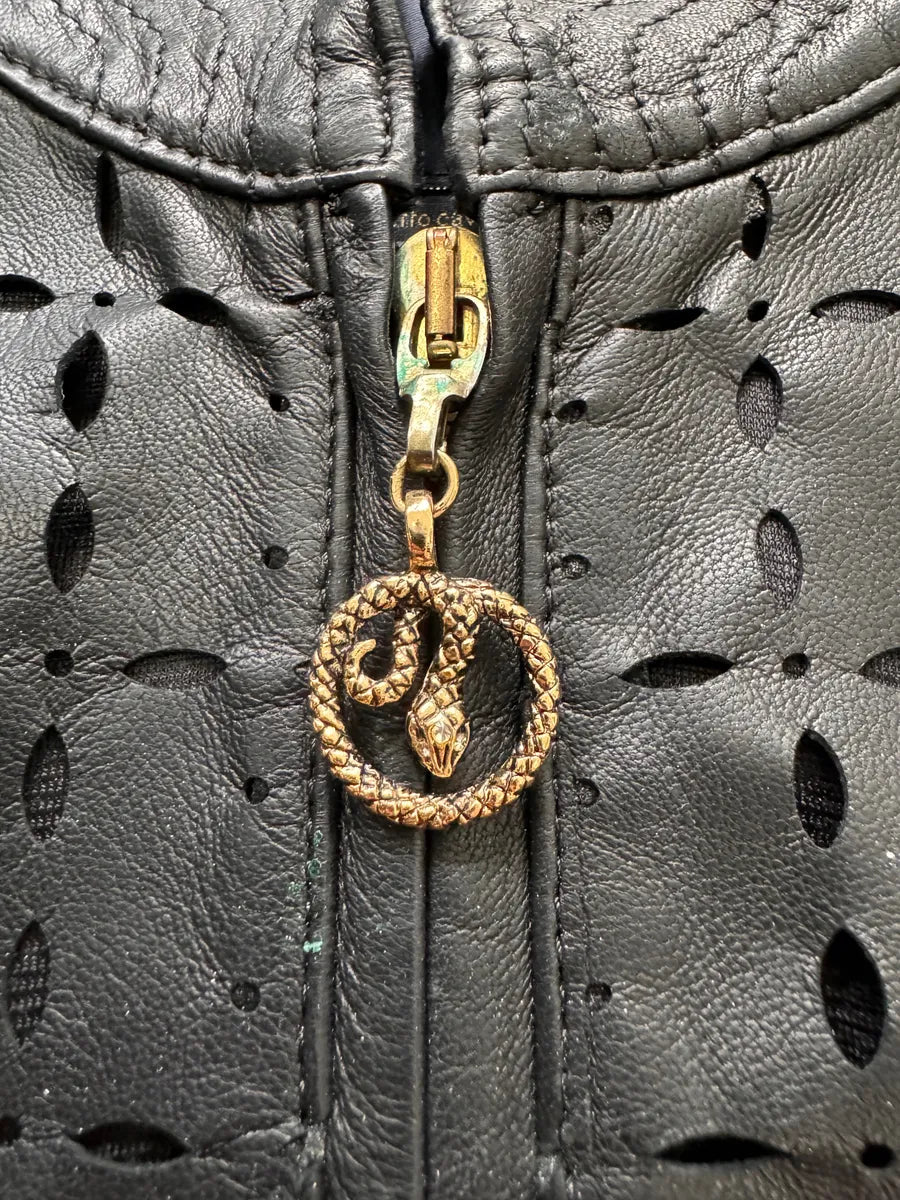 Roberto Cavalli Class Holes Leather Jacket JQQoRKV 4