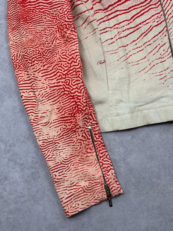 2000s Roberto Cavalli Coral Cream Patterned Asymmetrical Jacket ZdKVIgh 7