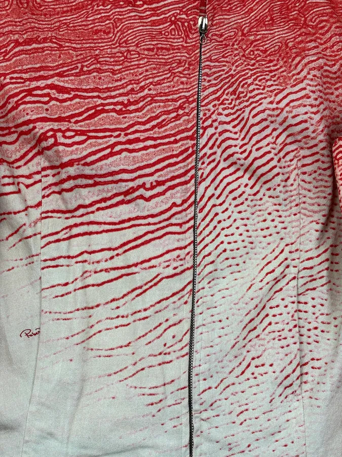 2000s Roberto Cavalli Coral Cream Patterned Asymmetrical Jacket ZdKVIgh 8