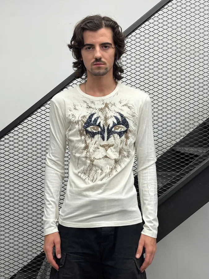 2000s Cavalli Lion White Longsleeve ZKObRIi 0