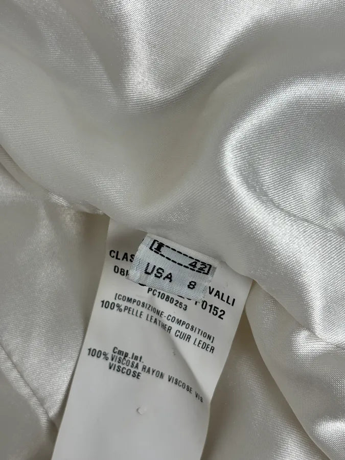 Roberto Cavalli Cream Fur Collar  Leather Jacket tggwrIY 12