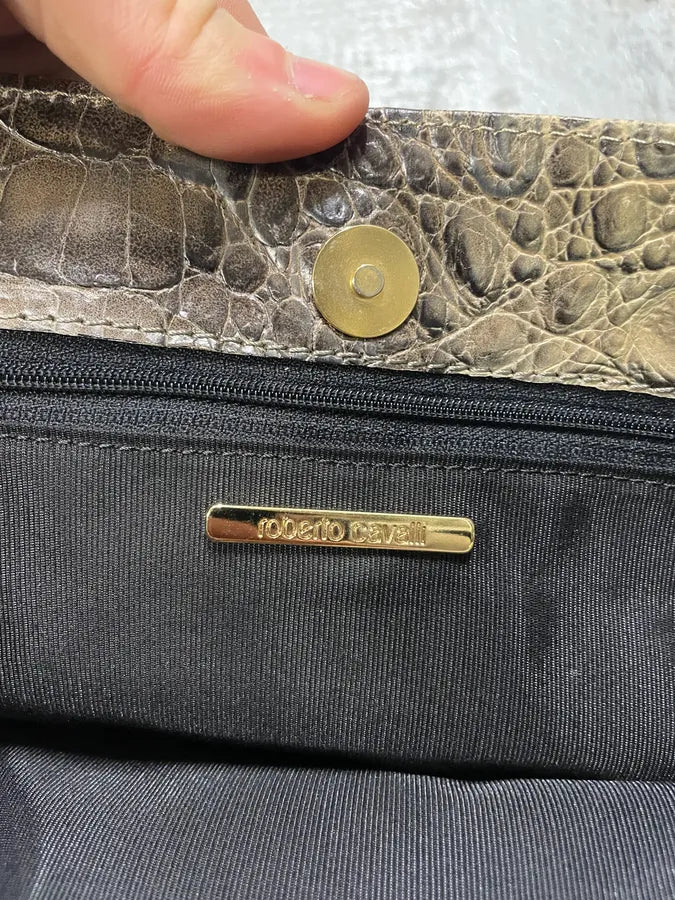 Roberto Cavalli Crocodile Effect Leather Bag (OS) 8