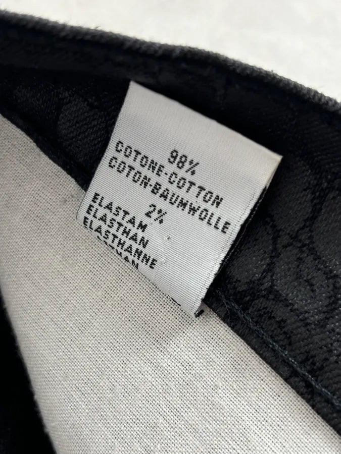 2000s Roberto Cavalli Crocodile Effect Obscure Black Pants JrYOOhd 11