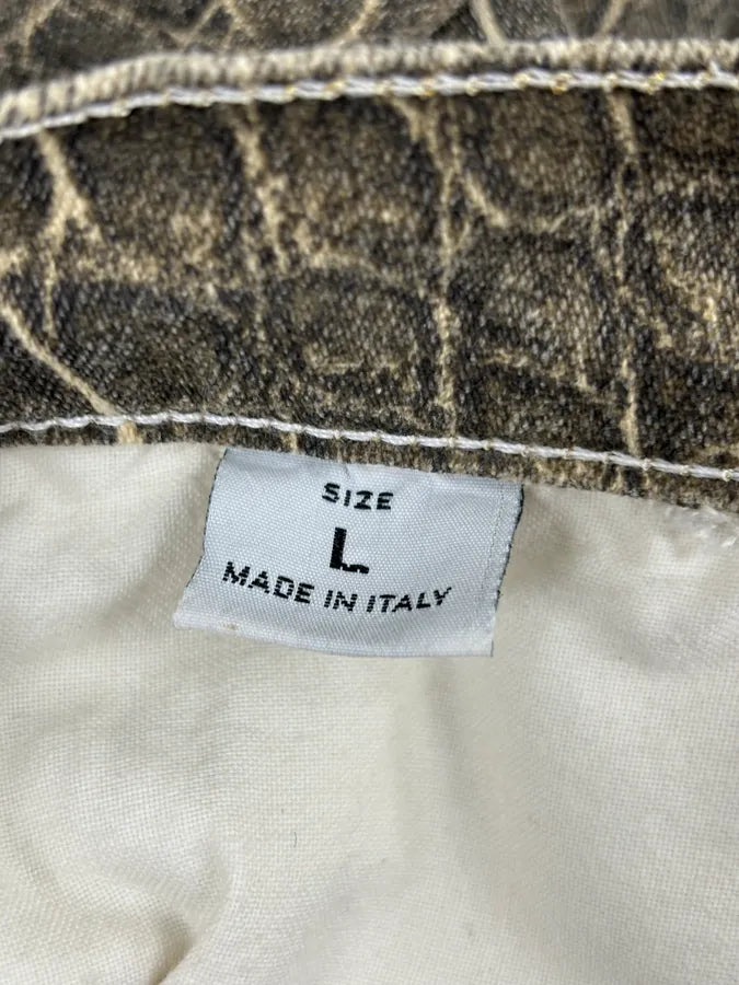 AW1999 Roberto Cavalli Crocodile Effect Glitters Grey Pants itJUQbM 10