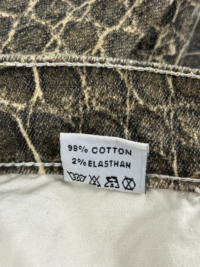 AW1999 Roberto Cavalli Crocodile Effect Glitters Grey Pants itJUQbM 11