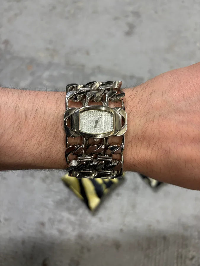 Roberto Cavalli Cuban Chain Grey Watch  roZpujE 2