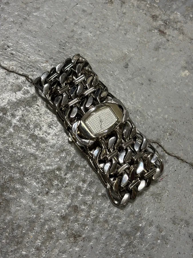 Roberto Cavalli Cuban Chain Grey Watch  roZpujE 5