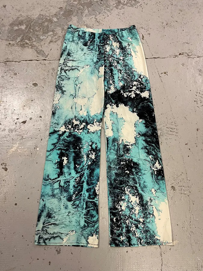 Roberto Cavalli Electric Chaos Blue Turquoise Pants DCMwceG 4