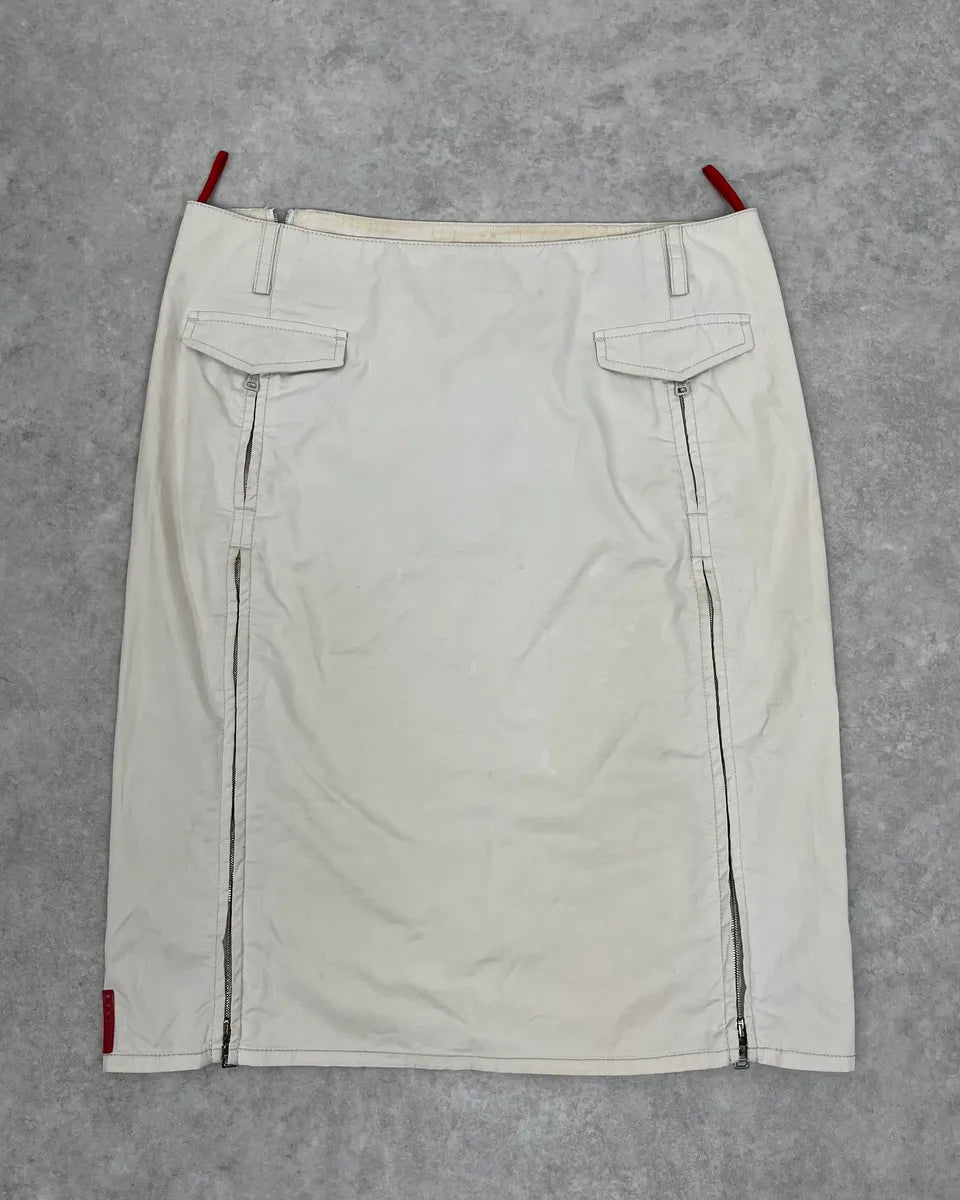 Prada White Utility Multi Zips Skirt lGSrueg 4