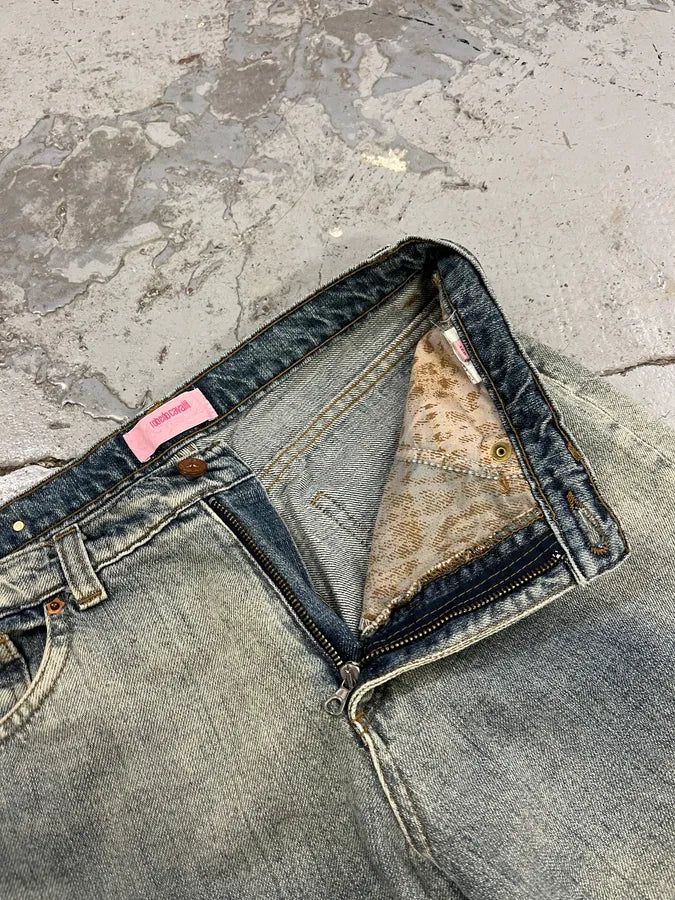 Roberto Cavalli Embroidered Sauvage Nature Blue Jeans aYlaubH 10