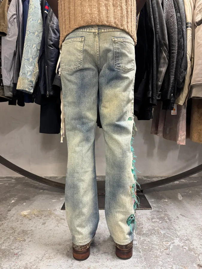 Roberto Cavalli Embroidered Sauvage Nature Blue Jeans aYlaubH 2