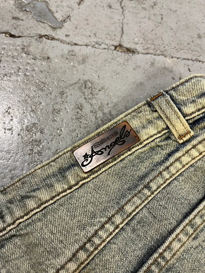 Roberto Cavalli Embroidered Sauvage Nature Blue Jeans aYlaubH 9